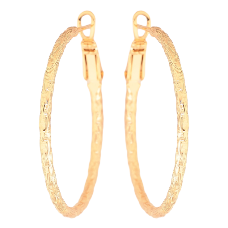 Серьги Xuping цвет Позолота 18K кольца (конго) "Декоративный узор" ø 3.5см фото №9