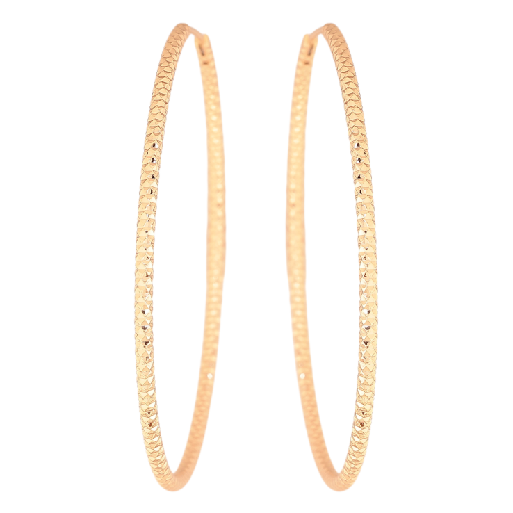 Серьги Xuping цвет Позолота 18K кольца (конго) "Декоративный узор" ø 5.5см фото №7