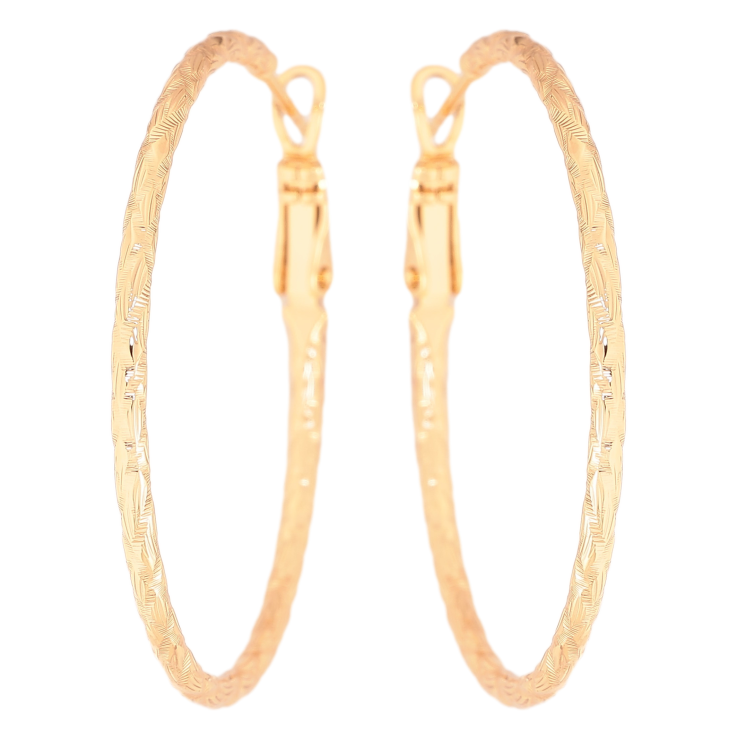 Серьги Xuping цвет Позолота 18K кольца (конго) "Декоративный узор" ø 4см фото №24