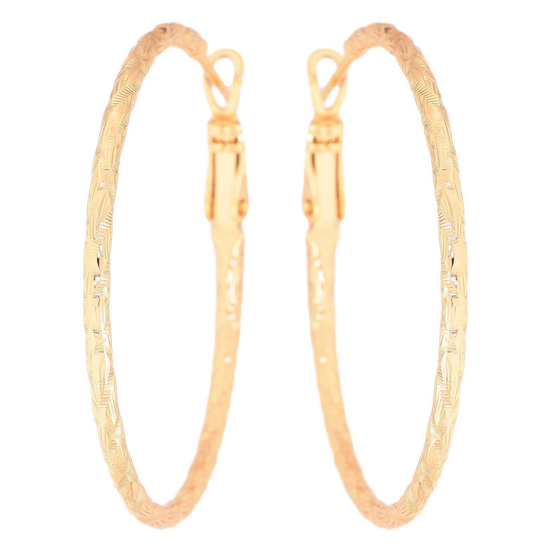 Серьги Xuping цвет Позолота 18K кольца (конго) "Декоративный узор" ø 4см фото №1