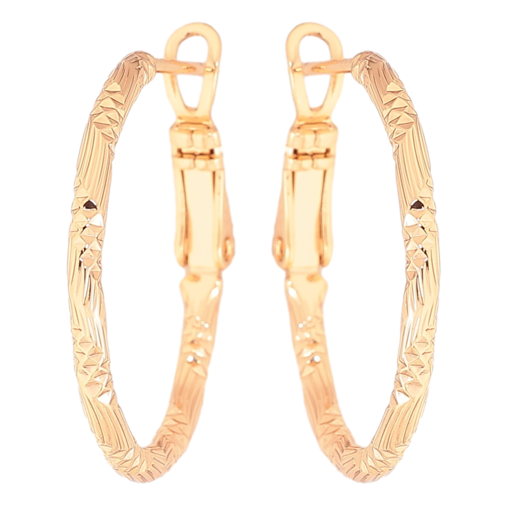 Серьги Xuping цвет Позолота 18K кольца (конго) "Декоративный узор" ø 2.5см фото №19