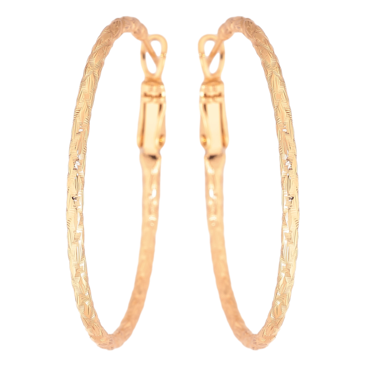 Серьги Xuping цвет Позолота 18K кольца (конго) "Декоративный узор" ø 4см фото №14