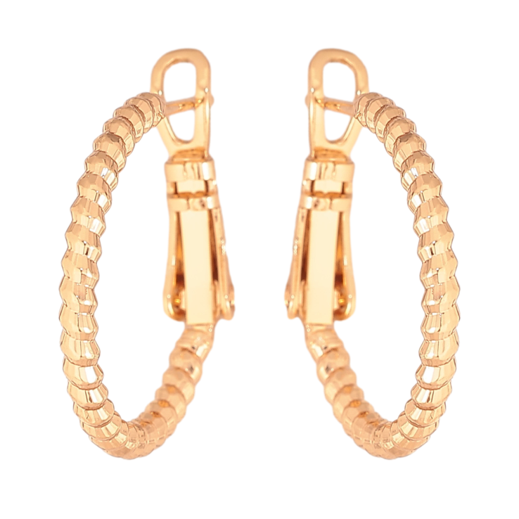 Сережки Xuping колір Позолота 18K кільця (конго) "Декоративний візерунок" ø 2см фото №21 Сережки Xuping колір Позолота 18K кільця (конго) "Декоративний візерунок" ø 2см фото №21