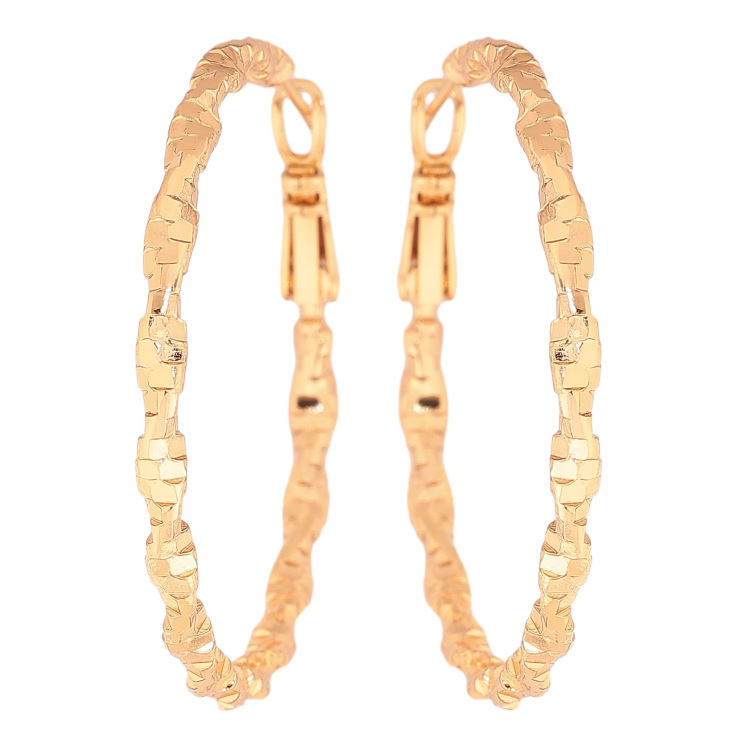 Сережки Xuping колір Позолота 18K кільця (конго) "Декоративний візерунок" ø 4см фото №22