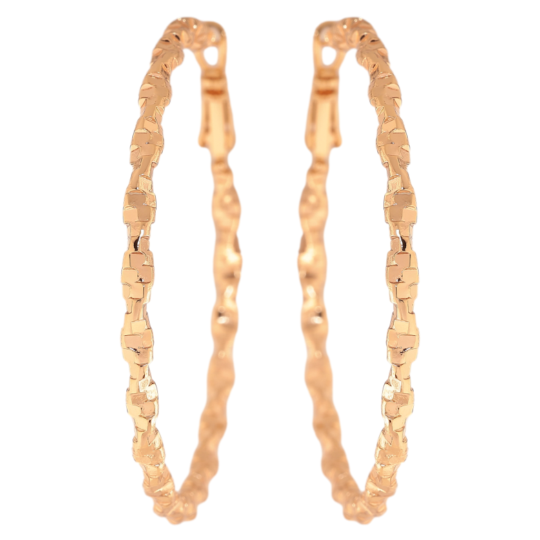 Серьги Xuping цвет Позолота 18K кольца (конго) "Декоративный узор" ø 5см фото №5