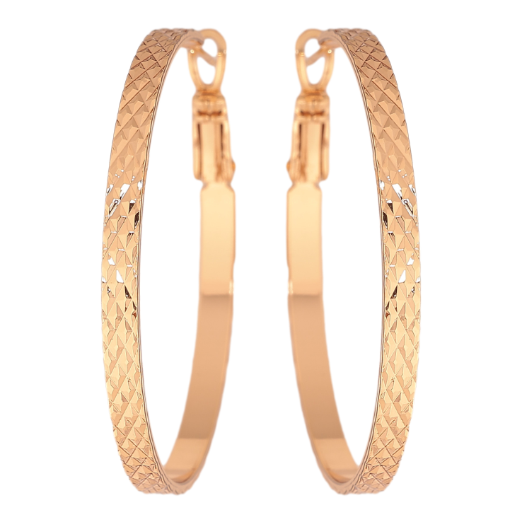 Сережки Xuping колір Позолота 18K кільця (конго) "Декоративний візерунок" ø 4см фото №16