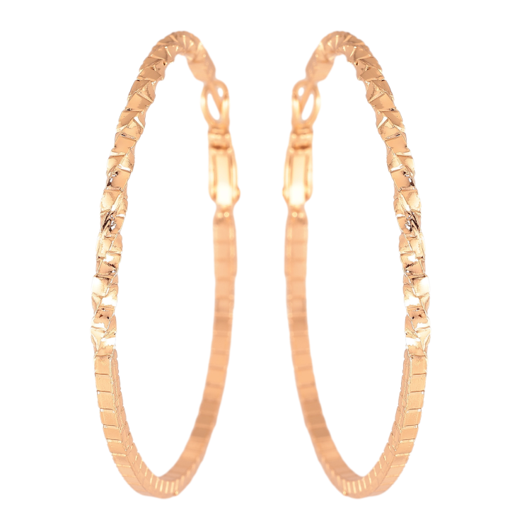 Серьги Xuping цвет Позолота 18K кольца (конго) "Декоративный узор" ø 5см фото №16