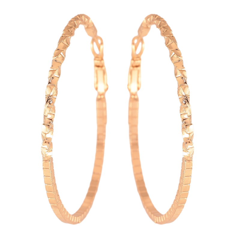 Серьги Xuping цвет Позолота 18K кольца (конго) "Декоративный узор" ø 5см фото №1