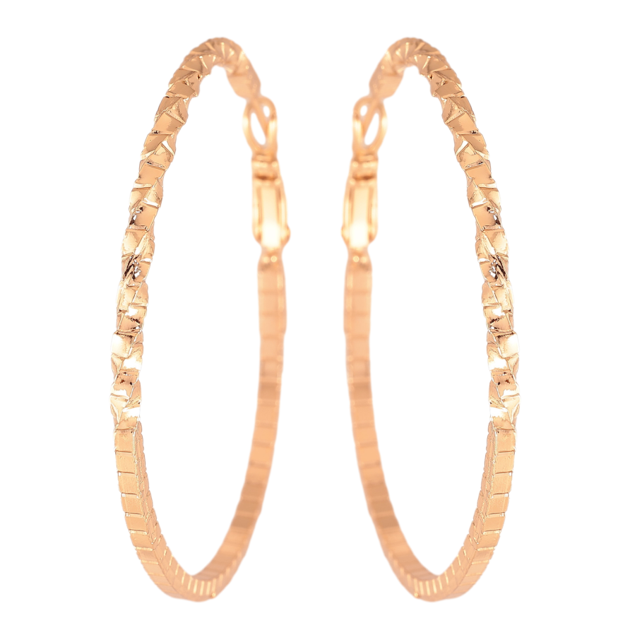 Серьги Xuping цвет Позолота 18K кольца (конго) "Декоративный узор" ø 5см фото №1