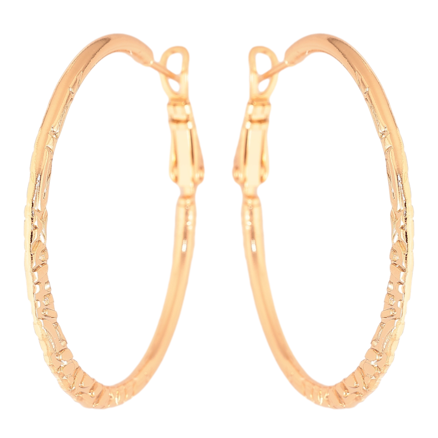 Серьги Xuping цвет Позолота 18K кольца (конго) "Декоративный узор" ø 3.8см фото №1