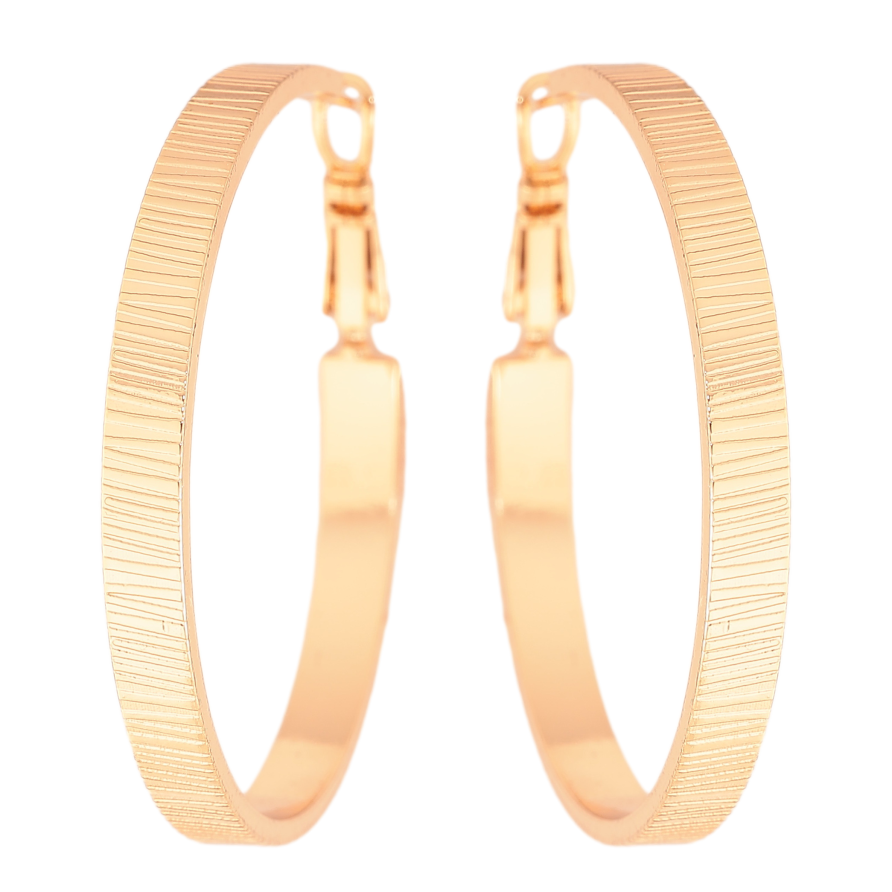 Сережки Xuping колір Позолота 18K кільця (конго) "Декоративний візерунок" ø 4см фото №1