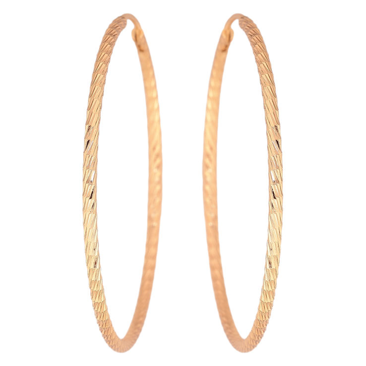 Сережки Xuping колір Позолота 18K кільця (конго) "Декоративний візерунок" ø 4.8см фото №15