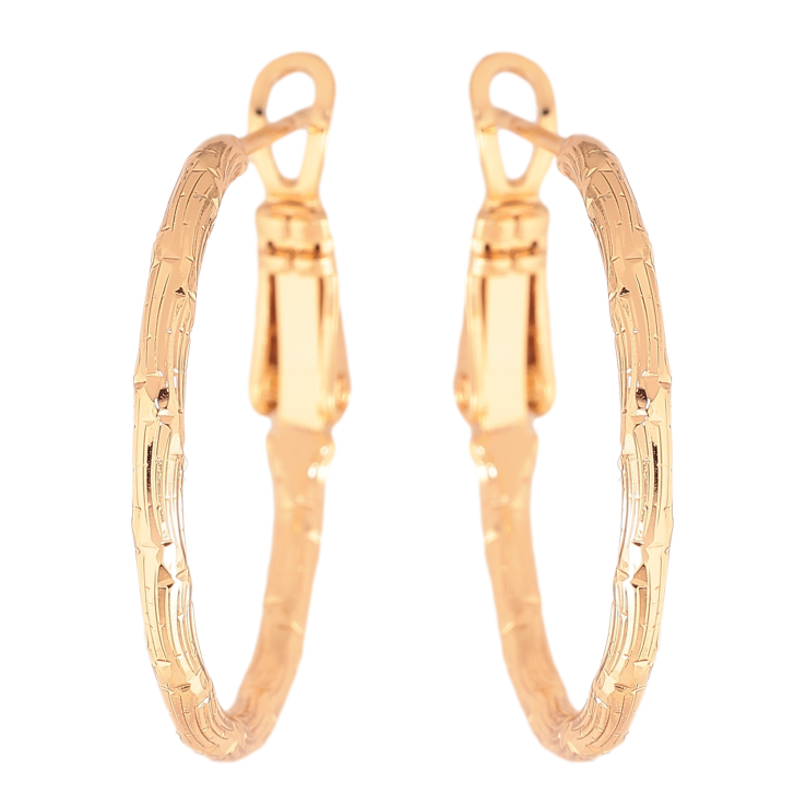 Сережки Xuping колір Позолота 18K кільця (конго) "Декоративний візерунок" ø 2.5см фото №23
