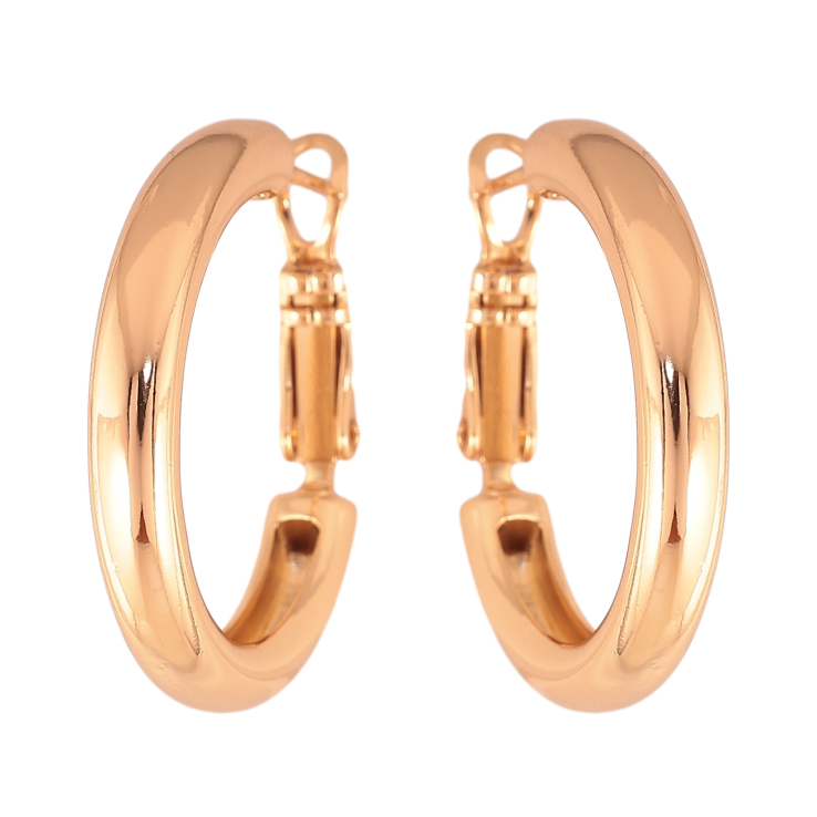 Серьги Xuping цвет Позолота 18K кольца (конго) "Классика" ø 2,5см фото №18