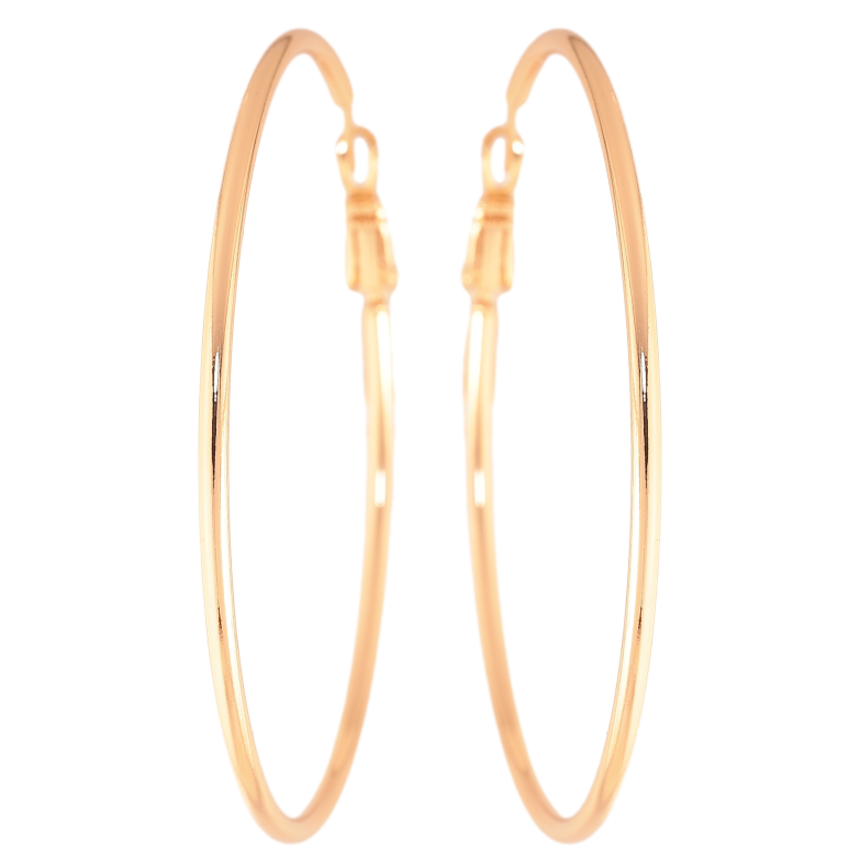 Сережки Xuping колір Позолота 18K кільця (конго) "Классика" ø 6см фото №4 Сережки Xuping колір Позолота 18K кільця (конго) "Классика" ø 6см фото №4