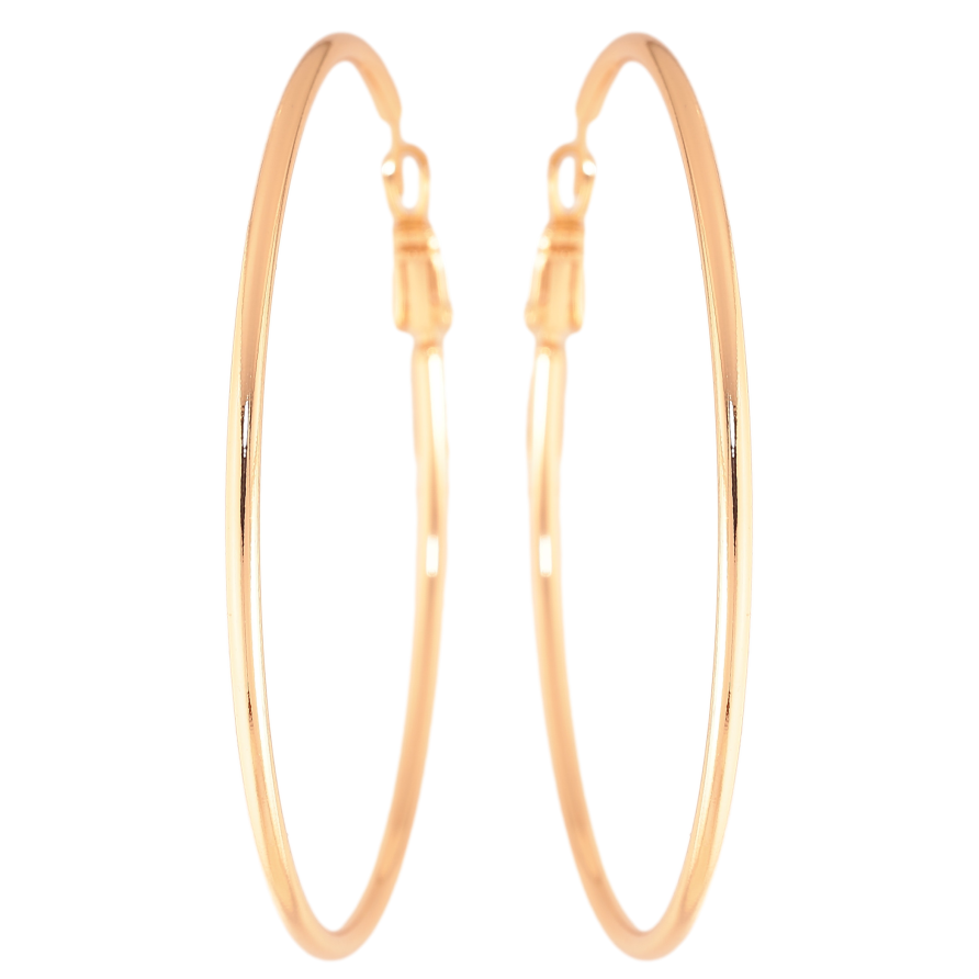 Сережки Xuping колір Позолота 18K кільця (конго) "Классика" ø 6см фото №1 Сережки Xuping колір Позолота 18K кільця (конго) "Классика" ø 6см фото №1
