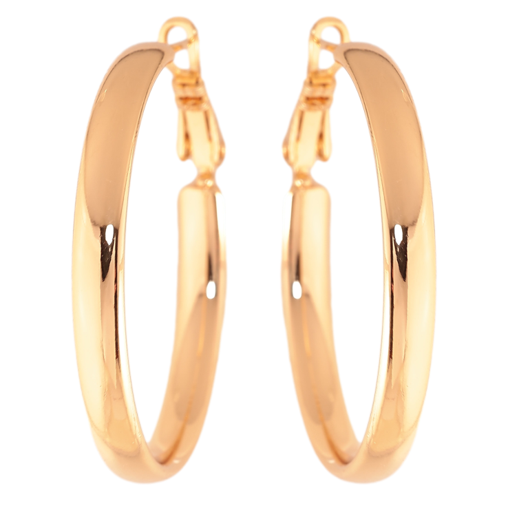 Сережки Xuping колір Позолота 18K кільця (конго) "Классика" ø 3.5см фото №5