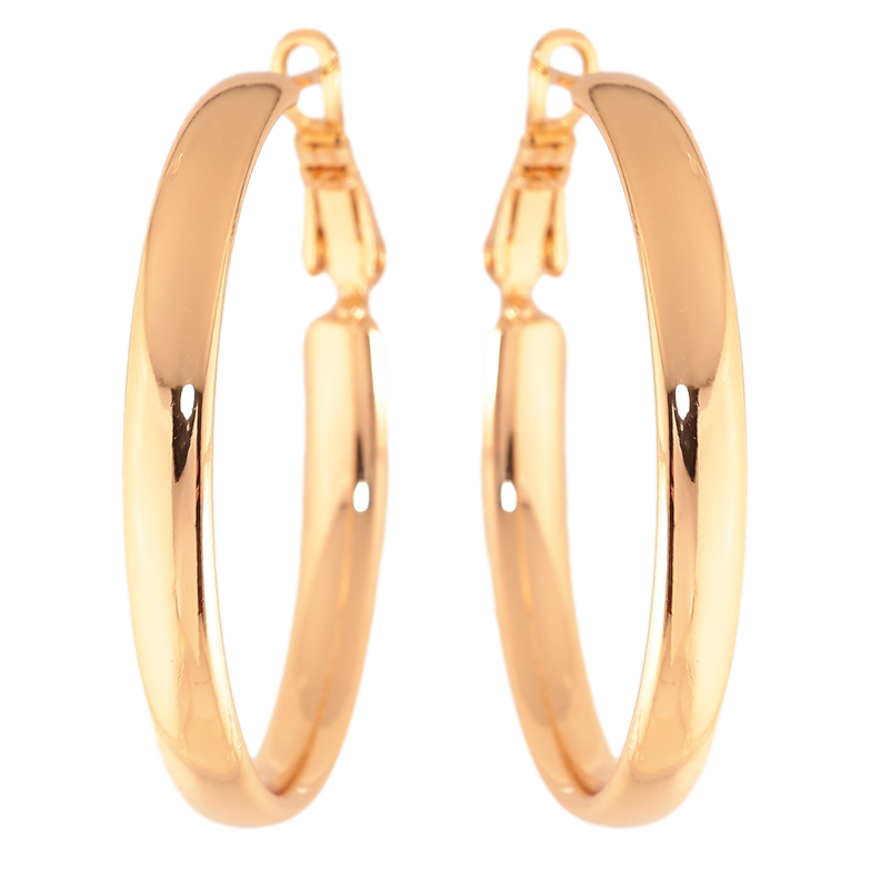Сережки Xuping колір Позолота 18K кільця (конго) "Классика" ø 3.5см фото №4