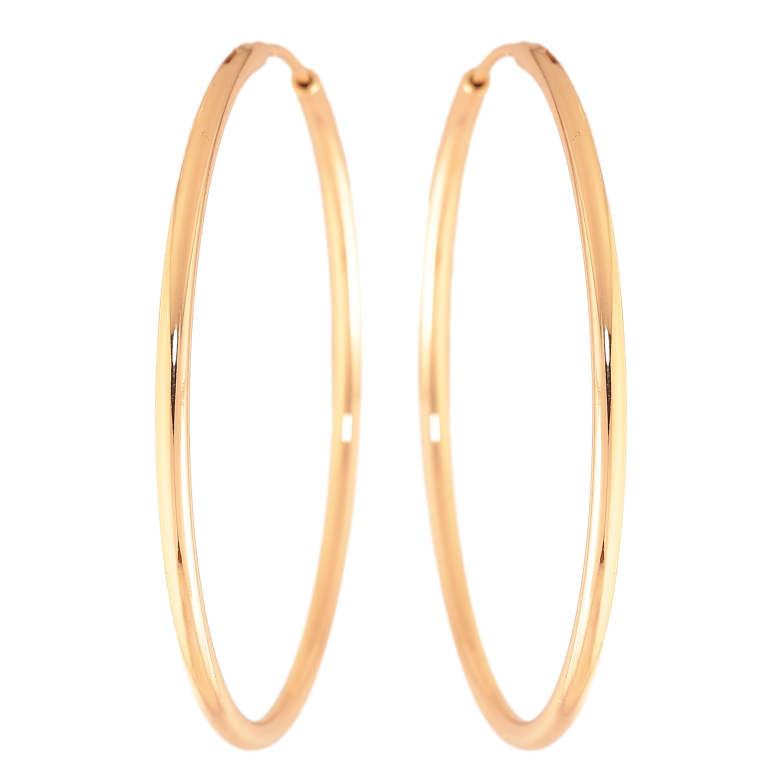 Сережки Xuping колір Позолота 18K кільця (конго) "Классика" ø 5см фото №1 Сережки Xuping колір Позолота 18K кільця (конго) "Классика" ø 5см фото №1