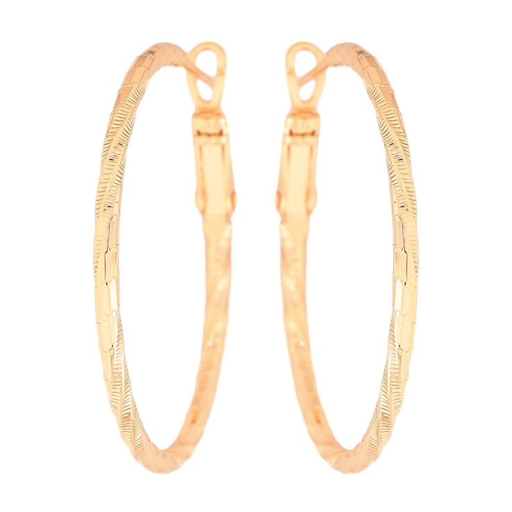 Сережки Xuping колір Позолота 18K кільця (конго) "Декоративний візерунок" ø 3.5см фото №6