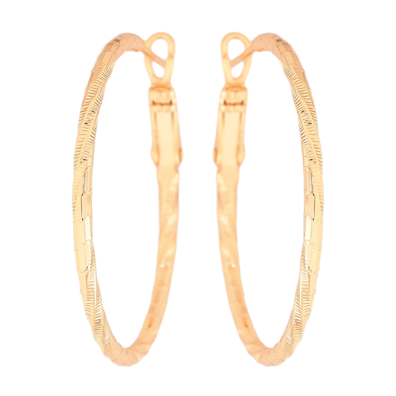 Сережки Xuping колір Позолота 18K кільця (конго) "Декоративний візерунок" ø 3.5см фото №1 Сережки Xuping колір Позолота 18K кільця (конго) "Декоративний візерунок" ø 3.5см фото №1