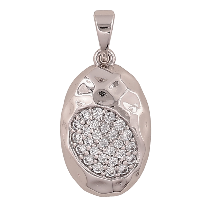 Кулон Xuping колір Родій "Овал з інкрустацією кристалами" для ланцюжка до 5мм фото №16