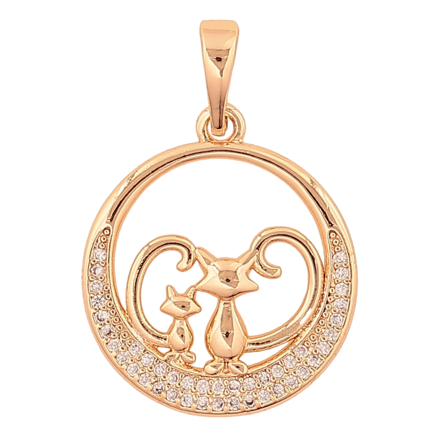 Кулон Xuping M&L колір 18K "Котики" для ланцюжка до 6мм фото №1