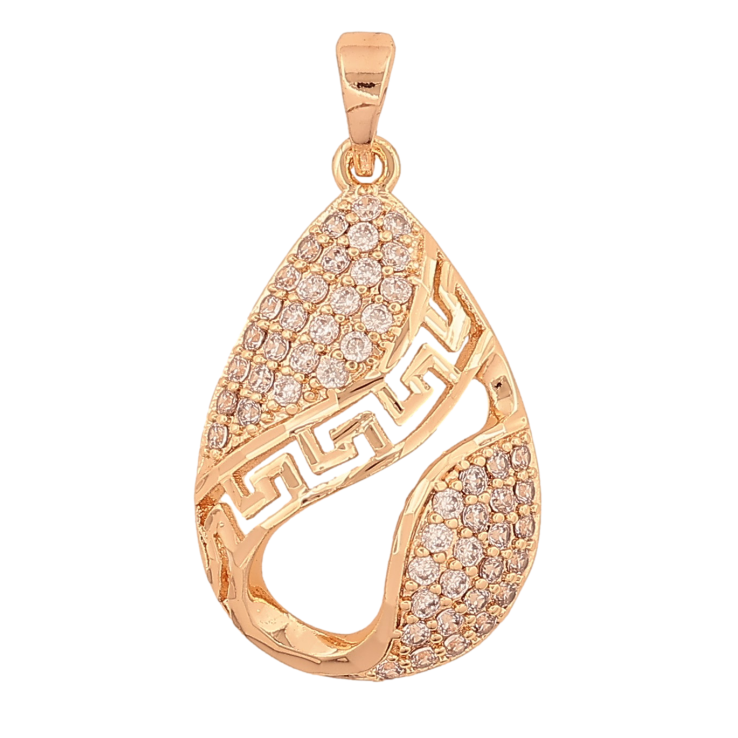 Кулон Xuping M&L колір 18K "Крапелька з інкрустацією кристалами та грецьким візерунком" для ланцюжка до 5мм фото №15 Кулон Xuping M&L колір 18K "Крапелька з інкрустацією кристалами та грецьким візерунком" для ланцюжка до 5мм фото №15