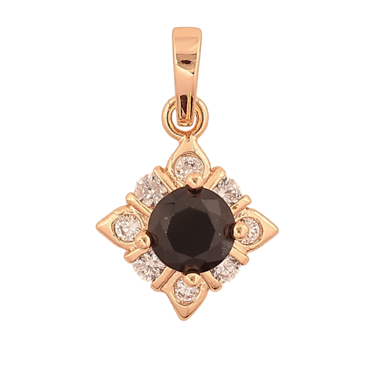 Кулон Xuping M&L цвет 18K "Ромбовая подвеска с черным кристаллом" для цепочки до 5мм фото №4 Кулон Xuping M&L цвет 18K "Ромбовая подвеска с черным кристаллом" для цепочки до 5мм фото №4