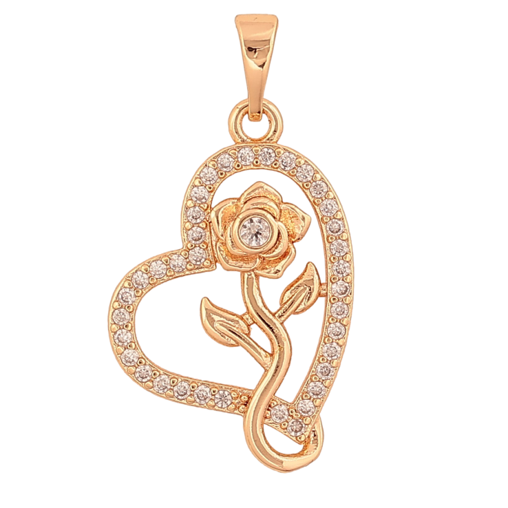 Кулон Xuping M&L цвет 18K "Сердечко с цветком" для цепочки до 5мм фото №9 Кулон Xuping M&L цвет 18K "Сердечко с цветком" для цепочки до 5мм фото №9