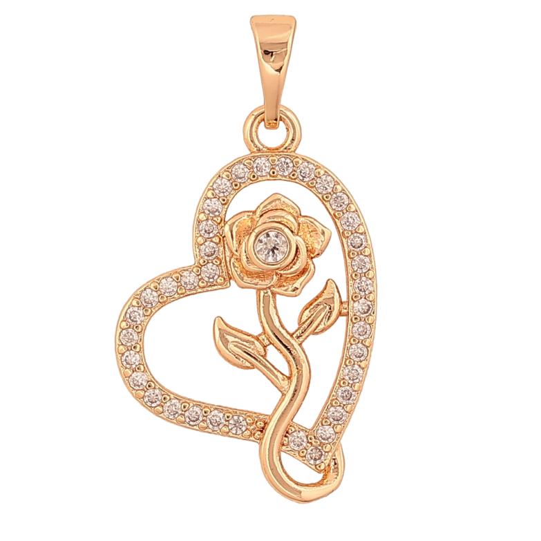 Кулон Xuping M&L цвет 18K "Сердечко с цветком" для цепочки до 5мм фото №1 Кулон Xuping M&L цвет 18K "Сердечко с цветком" для цепочки до 5мм фото №1