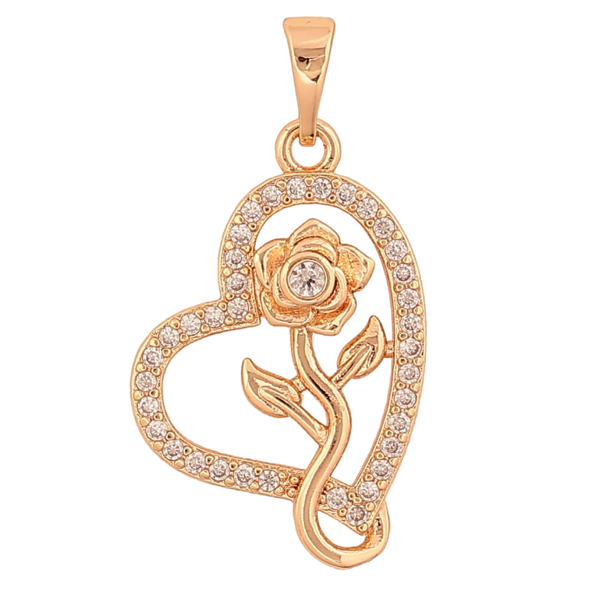 Кулон Xuping M&L колір 18K "Серце з квіткою" для ланцюжка до 5мм фото №1 Кулон Xuping M&L колір 18K "Серце з квіткою" для ланцюжка до 5мм фото №1