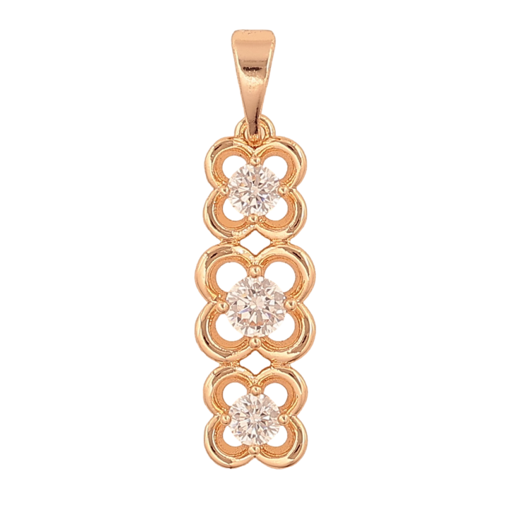 Кулон Xuping M&L колір 18K "Три квіточки з кристалами" для ланцюжка до 5мм фото №17