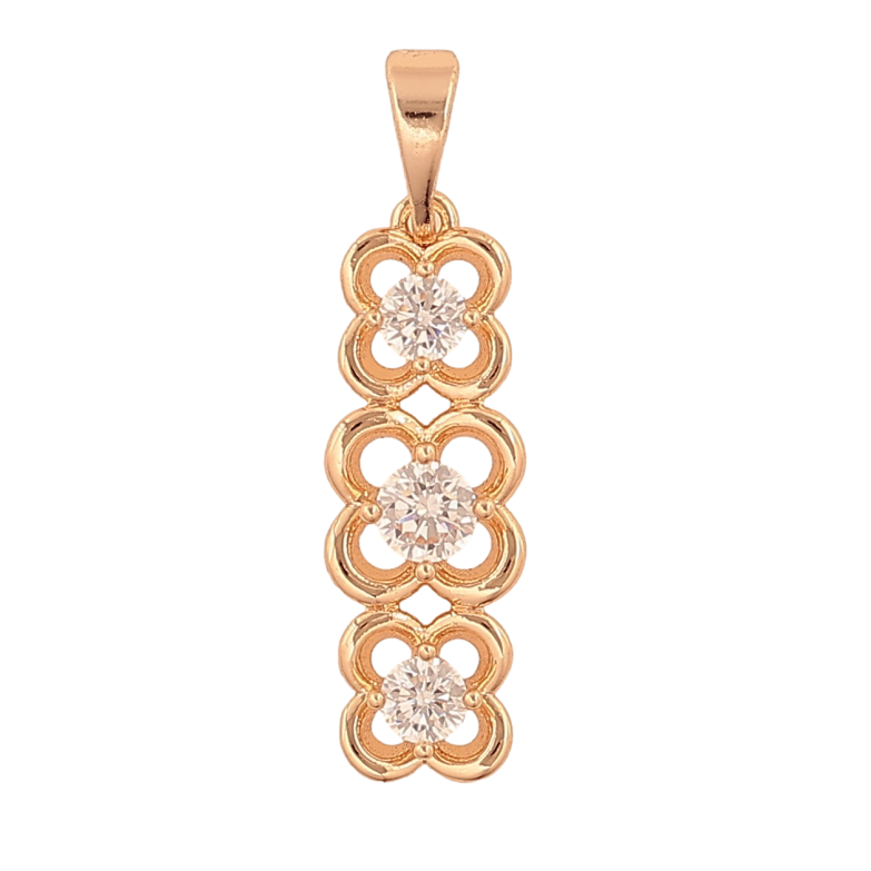 Кулон Xuping M&L цвет 18K "Три цветочка с кристаллами" для цепочки до 5мм фото №1