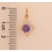 Кулон Xuping M&L цвет 18K "Ромбовая подвеска с сиреневым кристаллом" для цепочки до 5мм фото №3
