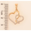 Кулон Xuping колір Позолота 18К "Сердечки з кристалами" для ланцюжка до 7мм фото №2