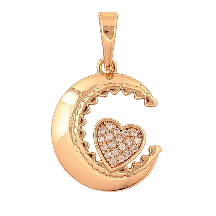 Кулон Xuping цвет Позолота 18K "Полумесяц с сердечком" для цепочки до 6мм фото №9