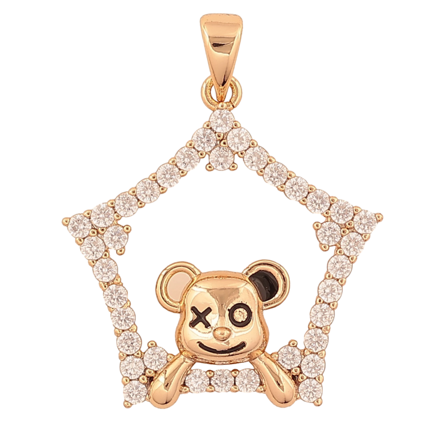 Кулон Xuping цвет Позолота 18K "Мишка" для цепочки до 4мм фото №1