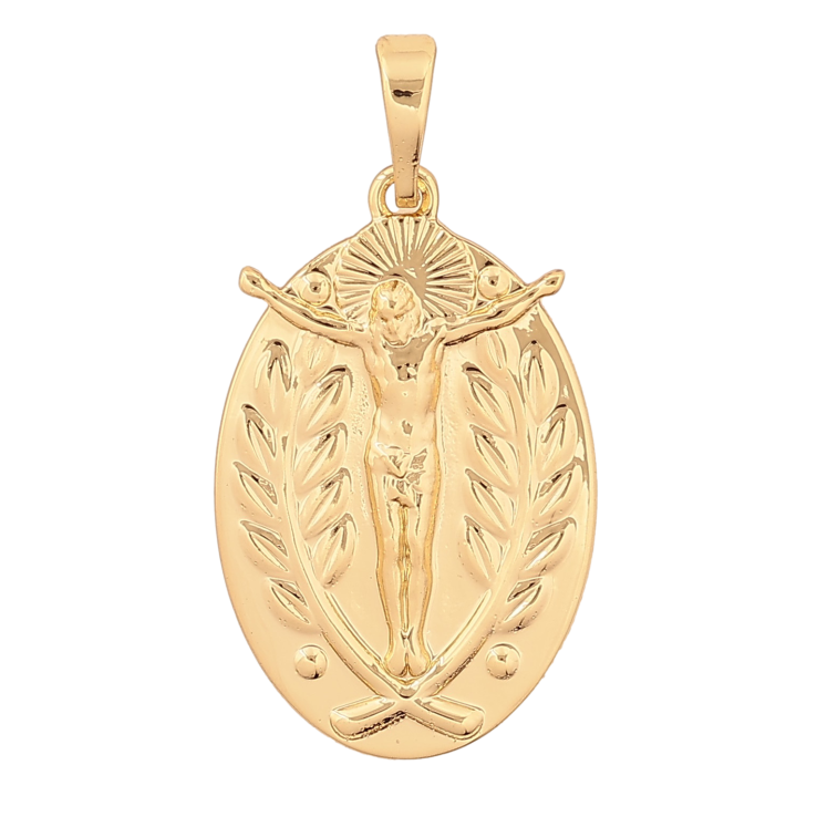 Кулон Xuping цвет Позолота 14К "Ладанка с Распятием" для цепочки до 6мм фото №9