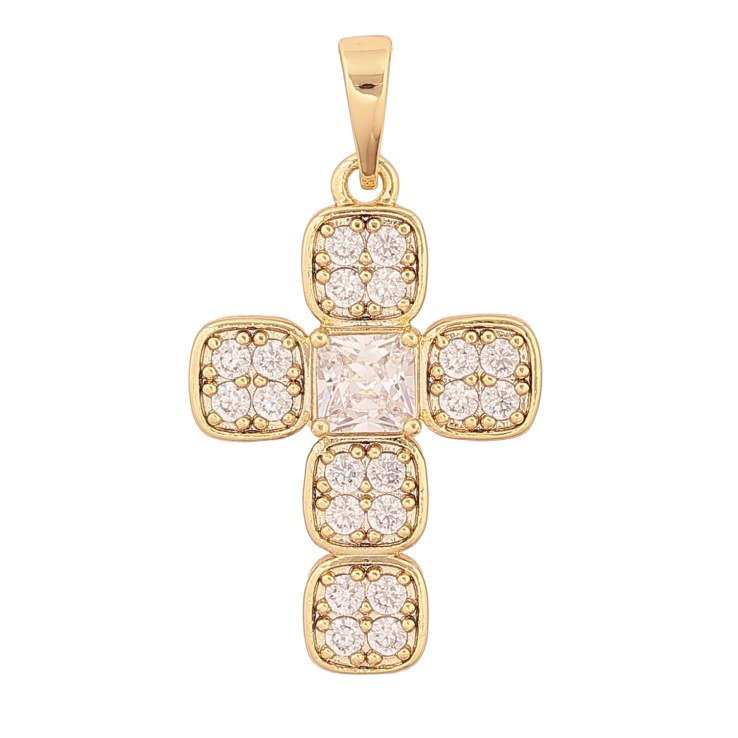 Кулон Xuping цвет Позолота 14К "Крест с кристаллами" для цепочки до 6мм фото №11