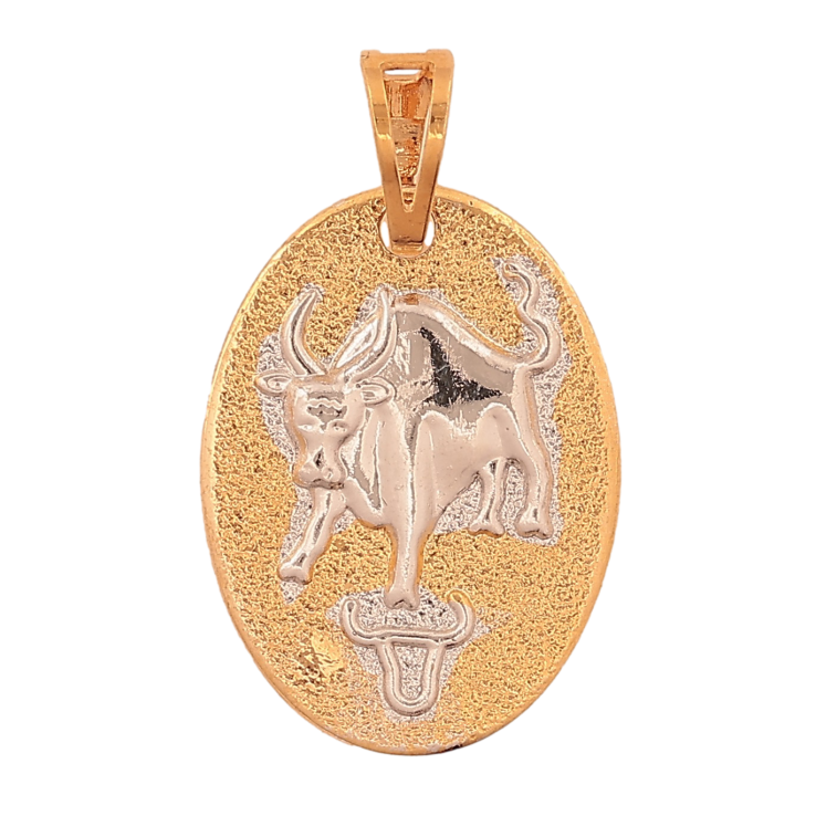 Кулон Xuping цвет Позолота 18K + Родий "Знак Зодиака Телец" для цепочки до 7мм фото №4