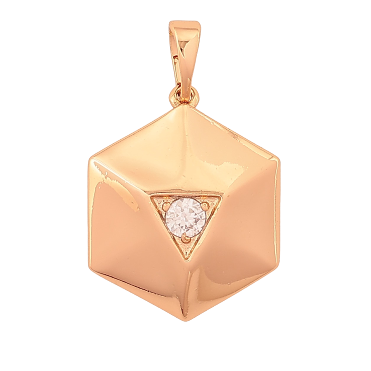 Кулон Xuping цвет Позолота 18K "Шестигранник с вставкой кристалл" для цепочки до 5мм фото №12 Кулон Xuping цвет Позолота 18K "Шестигранник с вставкой кристалл" для цепочки до 5мм фото №12