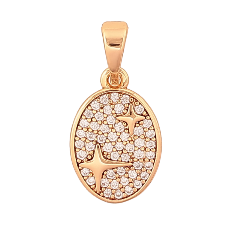 Кулон Xuping колір Позолота 18K "Візерунок зірочки з інкрустацією кристалами" для ланцюжка до 5мм фото №1