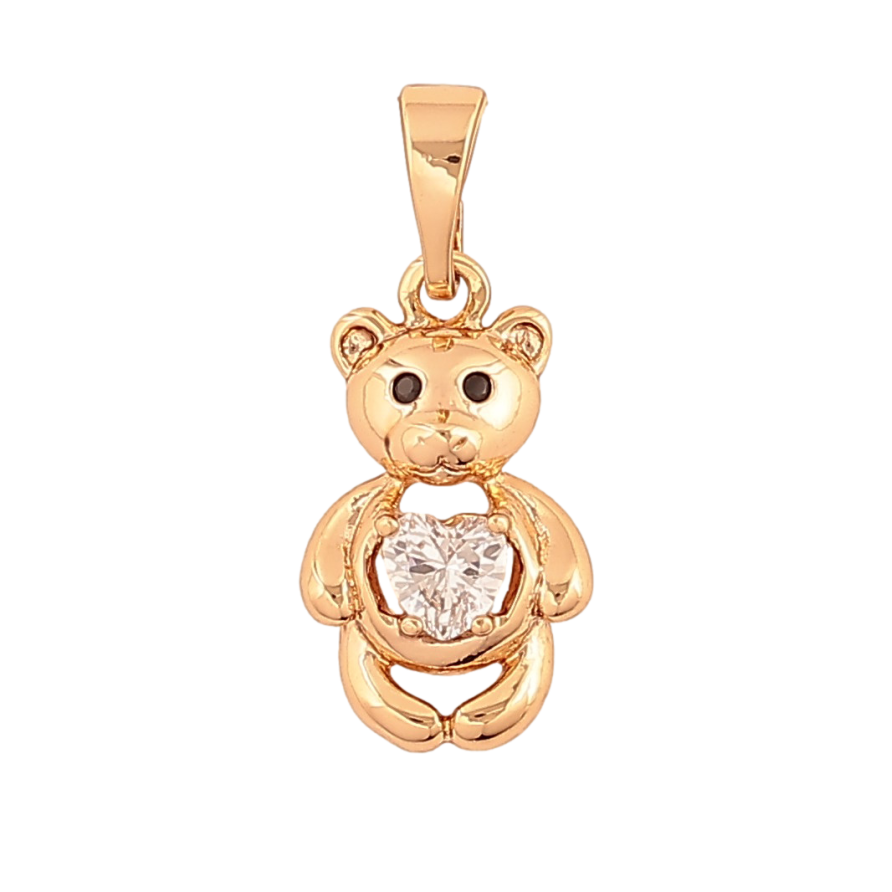 Кулон Xuping цвет Позолота 18К "Мишка с кристальным сердечком" для цепочки до 5мм фото №1 Кулон Xuping цвет Позолота 18К "Мишка с кристальным сердечком" для цепочки до 5мм фото №1