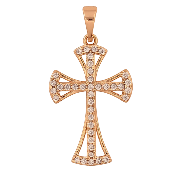 Кулон Xuping колір Позолота 18K "Хрест з кристалами" для ланцюжка до 5мм фото №9