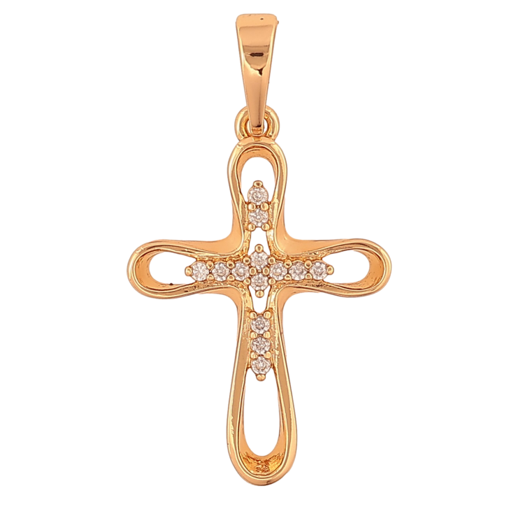 Кулон Xuping колір Позолота 18K "Хрест з  кристалами" для ланцюжка до 6мм фото №12