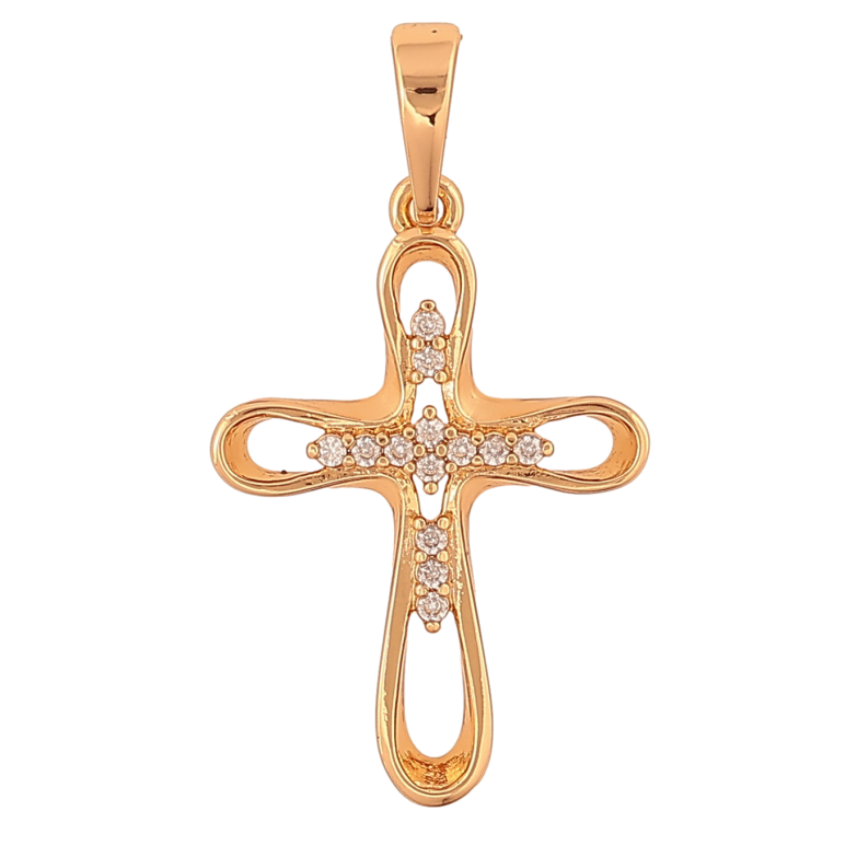 Кулон Xuping колір Позолота 18K "Хрест з кристалами" для ланцюжка до 6мм фото №1 Кулон Xuping колір Позолота 18K "Хрест з кристалами" для ланцюжка до 6мм фото №1