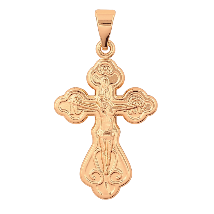 Кулон Xuping колір Позолота 18К "Хрест з Розп'яттям та написом Врятуй та Збережи" для ланцюжка до 7мм фото №6
