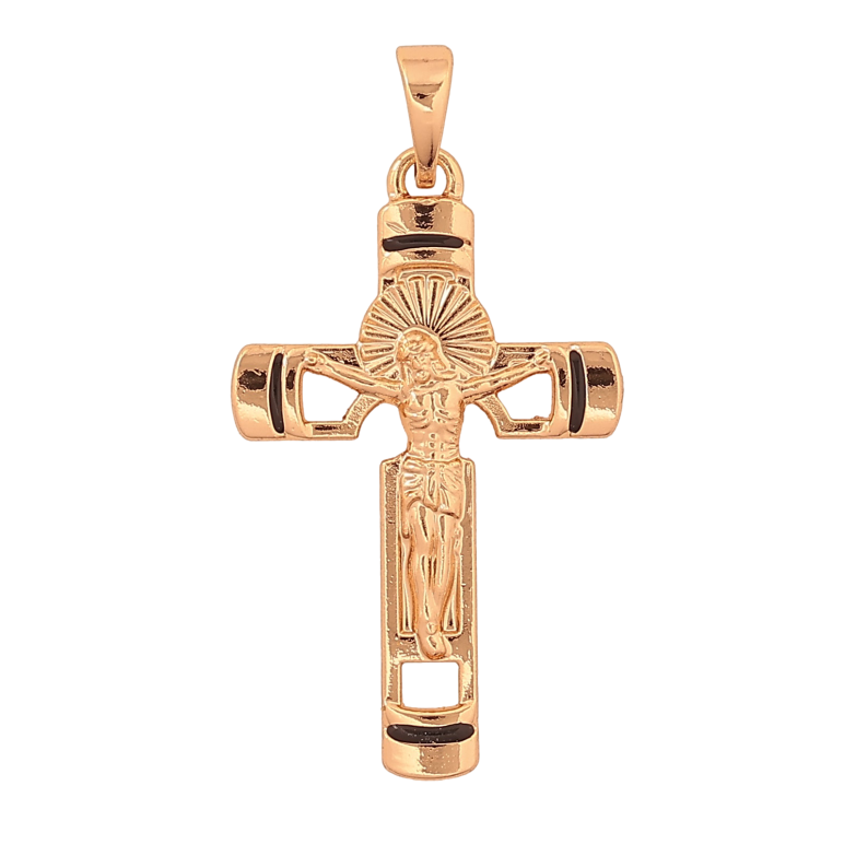 Кулон Xuping цвет Позолота 18K "Крест с Распятием" для цепочки до 5мм фото №1