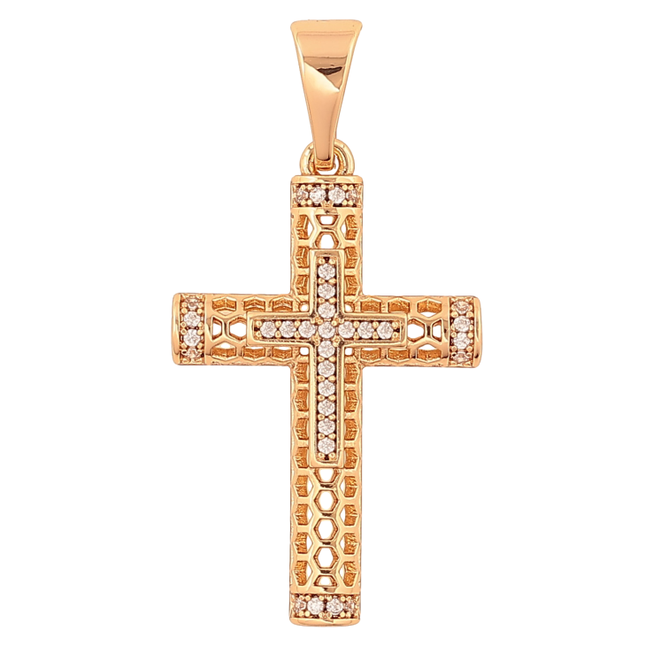 Кулон Xuping цвет Позолота 18K "Крест с кристаллами" для цепочки до 7мм фото №5